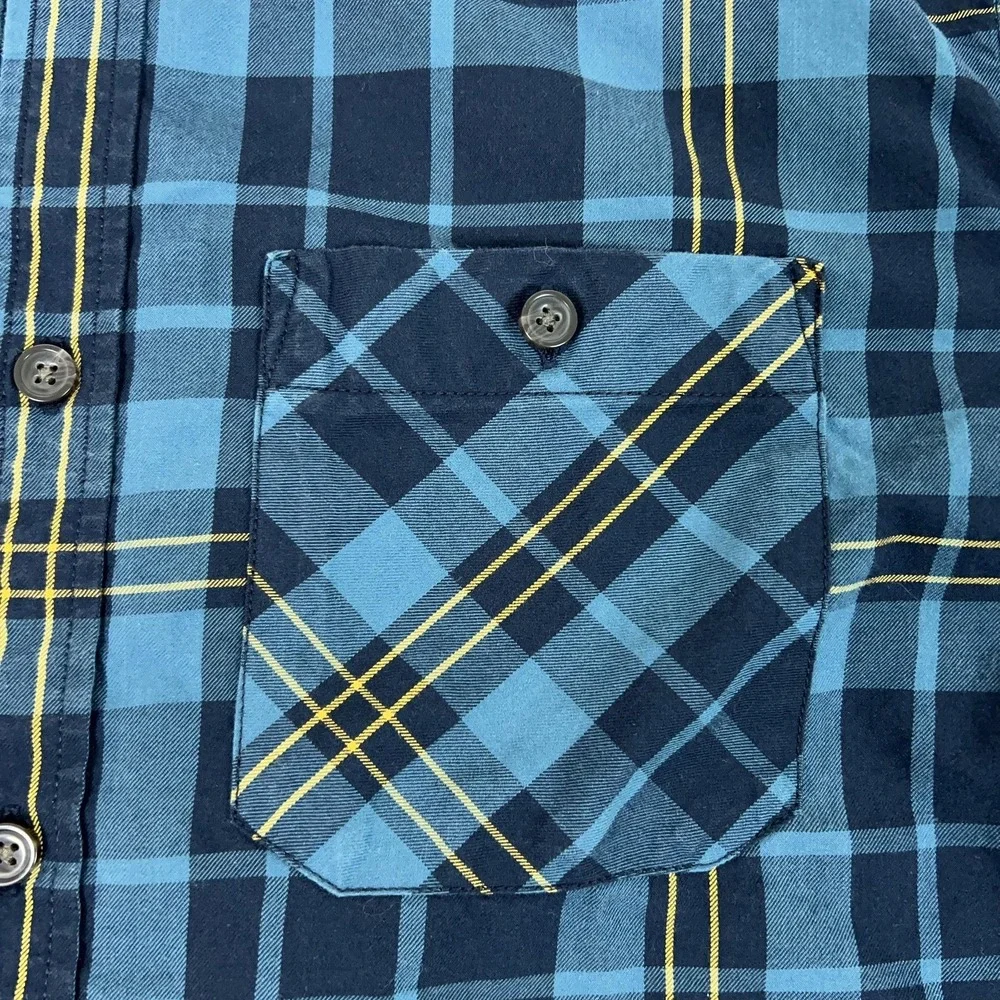 The North Face Shirt Mens XL Blue Plaid Long Sleeve Button Hiking Casual Outdoor